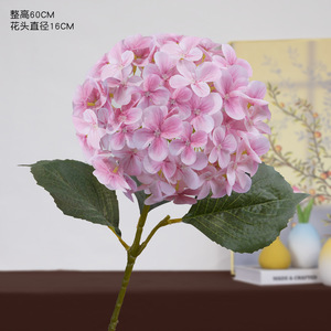 Hydrangeas artificiels en tissu de soie, impression 3D haute simulation, décorations de mariage, style luxueux, branche unique - Product Image 4