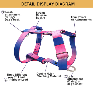 Fabricante sin tirones ajustable <span class=keywords><strong>Arnes</strong></span> Perro Chaleco de entrenamiento de nailon Reino Unido táctico caminar perro arnés y collar Correa conjunto para perro grande - Product Image 2