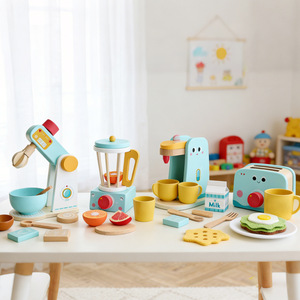 Ensemble de cuisine en bois Mudi Bear avec presse-agrumes et cafetière pour enfants de 4 à 6 ans - Product Image 2