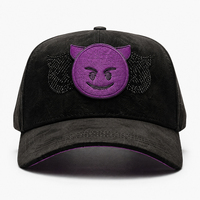 Gorra Edlg Negra con Logotipo Bordado en 3D, Pedrería, Logotipo Personalizado en la Visera, Gorra de Béisbol Estilo Streetwear, Gorras Personalizadas Bordadas