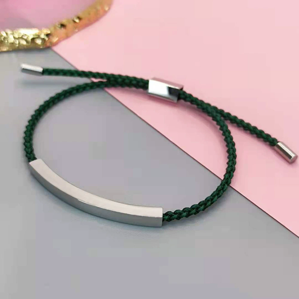 Silver Curved Plate+Dark green string