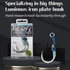BKK <b>Black</b> Diamond Swordfish <b>Hook</b> SF8090-HG Heavy Duty For Sea Fishing Tuna Jigging With Rope Secured - Product Image 2