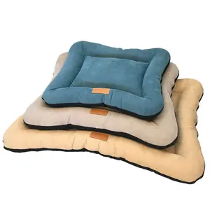 可洗舒适方形宠物简约设计可拆卸风格柔软灯芯绒长方形狗板条床