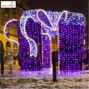 ไฟประดับตกแต่งคริสต์มาสกลางแจ้ง รูปแบบกล่องของขวัญขนาดใหญ่ ไฟ LED สำหรับตกแต่งวันหยุดคริสต์มาส - Product Image 5