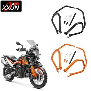 XXUN Tiang Tabrakan Pelindung Mesin Atas Sepeda Motor, Bingkai Bumper Pelindung Fairing untuk KTM 790 Adventure R 790 ADV 2019 2020 2021