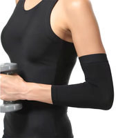 Vente en gros Logo personnalisé Cuivre Néoprène Basketball Tir Compression Bras Manches Nylon Coudière pour Gym Utilisation Soulagement de la douleur