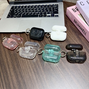 Étui de protection à motif rayé ondulé avec boucle de verrouillage pour écouteurs sans fil Apple <span class=keywords><strong>Airpods</strong></span> Pro 3, <span class=keywords><strong>coque</strong></span> de chargement - Product Image 1
