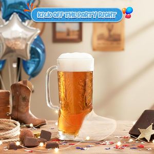 Cowboy Boot Cups with Handle 17oz <strong>Plastic</strong> Cowgirl Boot Shot <strong>Mugs</strong> for Western Theme Wedding Bachelorette Birthday Party Supplies - Product Image 4