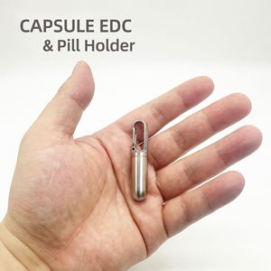 Portapillole Portatile in Acciaio Inossidabile con Portachiavi, Piccolo Contenitore Impermeabile con Design Flessibile per Uso come Strumento - Product Image 6