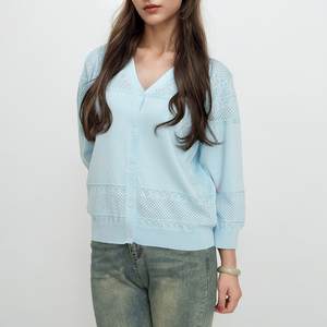 Maglioni Cardigan da <span class=keywords><strong>donna</strong></span> a <span class=keywords><strong>maglia</strong></span> con scollo a V da ragazza alla moda estivi a maniche lunghe per <span class=keywords><strong>donna</strong></span> - Product Image 4