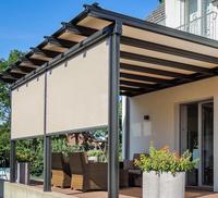 Auvent de pergola motorisé rétractable pliable en PVC imperméable avec télécommande pour balcon, jardin extérieur, patio, auvent d'ombrage