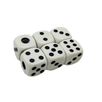 En gros 10mm Blanc Coin Rond Carré Dés avec Points Noirs Normal Caisno Jeu de dés