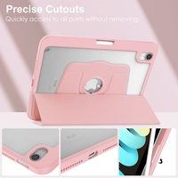 Étui rotatif à trois volets en PU et acrylique avec support pour stylet pour iPad Mini 6 Mini 7 8,3 pouces