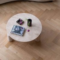 Table basse minimaliste en marbre travertin Cammy Stone pour salon, villa, hôtel, maisons de luxe, résidences, style moderne