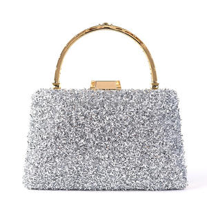 Bolso de Mano de Lujo para Mujer, para Boda, Fiesta, con Pedrería, Cristal, para Cosméticos, Material PU, Cierre a Presión - Product Image 3