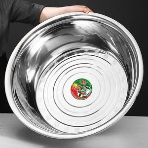 Vente en gros <span class=keywords><strong>de</strong></span> bassines <span class=keywords><strong>de</strong></span> lavage en acier inoxydable, grandes bassines en acier inoxydable, bassines rondes en métal pour la cuisine, 45cm-80cm - Product Image 6