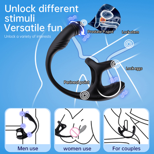 Vibrateur anal portable <span class=keywords><strong>en</strong></span> silicone souple Gelance à 10 fréquences, télécommande, rechargeable par USB, 100 % étanche, pour femmes et hommes - Product Image 3