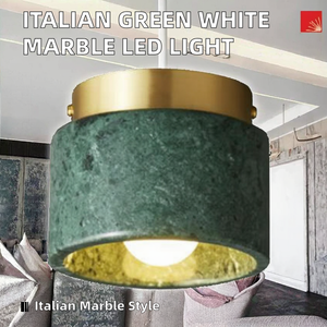 Italienische Luxus-Deckenleuchte aus Grün-Weißem Marmor, Modernes <span class=keywords><strong>LED</strong></span>-Design aus Eisen für Wohnzimmer, Schlafzimmer, Hotel, Bar, Flur und Gang - Product Image 2
