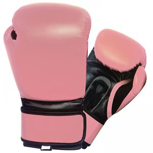 Shemax 2024 12oz Guantes de boxeo de cuero de vaca rosa y negro para artes marciales - Product Image 3