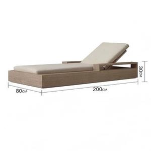 Customization Courtyard Leisure Beach Pool Solid Wood Daybed Furniture Teak Sun Lounger for hotel and Villa - Product Image 5