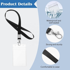 Đen Bền Thân Thiện Với Môi Polyester Dây Buộc Dọc Không Thấm Nước ID Huy Hiệu Chủ Móc Cho Văn Phòng Trường Du Lịch Công Nhân Sinh Viên - Product Image 3