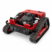 Robot tondeuse à chenilles en caoutchouc de 200 m avec coupe de 550 mm, moteur à essence de 224 cm³ et réglage de hauteur à distance pour l'entretien des pelouses et des zones végétées des campings