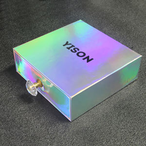 Caja de embalaje de plata holográfica con cajón deslizante cuadrado <span class=keywords><strong>Caixa</strong></span> gaveta de cartón de lujo personalizado para monedero cinturón - Product Image 4