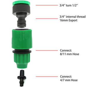 Connecteur d'eau en plastique 4/7 à raccord rapide pour tuyau d'irrigation de jardin, système d'arrosage goutte à goutte, adaptateur de tuyau en vrac - Product Image 3