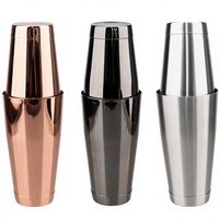 Nouveau shaker à cocktails en acier inoxydable écologique Boston 750/550 ml, ensemble de 2 outils de bar pour les barman