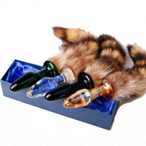 Bouchon anal en verre avec design de queue de renard pour adultes - Product Image 1