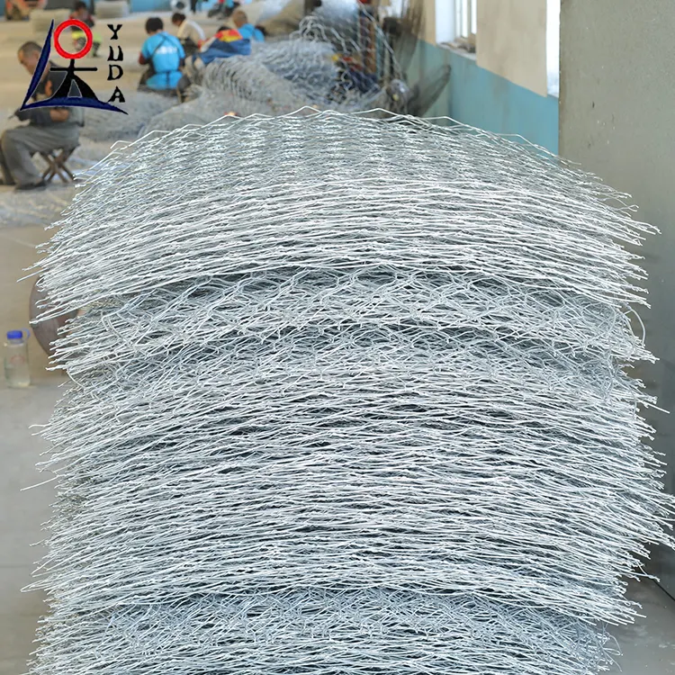 ตาข่าย Gabion กล่อง 1m x 1m x 1m กล่อง gabion ลวด 1x1x1 gabion กล่อง