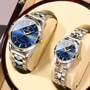 China Factory Couple Fashion Gold Quartz Custom Logo Watch Men Wrist Cheap Stainless Steel Mens Women For Lover Hand Watch