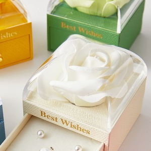 Nouvelles boîtes cadeaux de luxe modernes carrées en papier, imprimées avec logo personnalisé, gaufrées, pour bijoux et bagues - Product Image 6