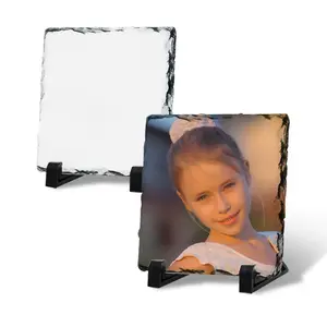 MR.R Sublimation Blanks 4x6 Rectangular Rock Slate Photo Plaque Picture  Frame Glossy Surface Customized Photo Frame Novelty for Wedding,Birthday