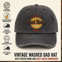 Gorra de Béisbol Estilo Vintage con Logotipo Personalizado OEM ODM, Gorra de 6 Paneles con Bordado West Haven Retreat, Venta al Por Mayor de Fábrica, MOQ Bajo, DDP