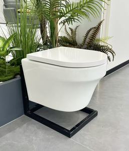 Haute qualité blanc crème moderne allongé sans monture <span class=keywords><strong>suspendu</strong></span> monobloc mural dissimulé réservoir toilette double <span class=keywords><strong>chasse</strong></span> p-trap - Product Image 4