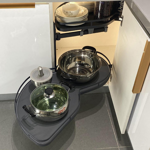Hot Sale High Quality Stainless Steel Kitchen <b>Basket</b> Organizer Modern Design Wall-Mounted Pull-Out Style Grey 2 Shelves - Product Image 4
