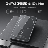 FTHY-03 Power Bank magnétique gris best-seller, charge rapide PD22.5W, sans fil, ultra-fin et facile à transporter