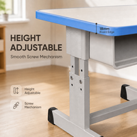 Ensemble de bureau et chaise d'école à hauteur réglable à bas prix, avec structure métallique, pour les élèves