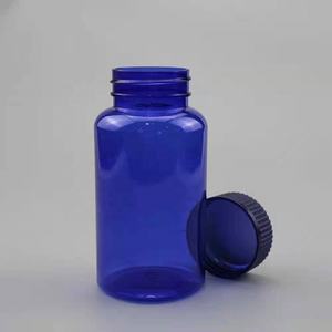 Botella de PET azul de grado medicinal de 250ml, <span class=keywords><strong>tapa</strong></span> CRC para pastillas, cápsulas, capacidad múltiple (300ml, 200ml, 500ml), sellado de bomba para crema facial - Product Image 3
