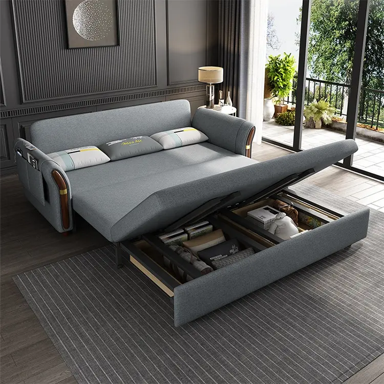 Modern design functional folding sleeping sleeper sofa bed wooden sofa cum bed living room sofas