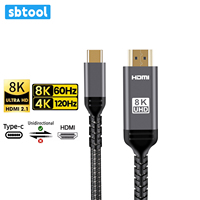 Câble Type C vers HDMI mâle-mâle, câble de transmission vidéo haute définition 8K 60Hz, compatible avec ordinateur de bureau et ordinateur portable