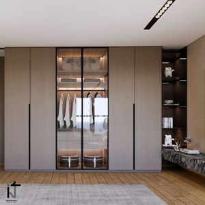 Armadio Pieghevole in Legno dal Design Francese Moderno, Porte in MDF, Arredamento Portatile e Regolabile per Camera da Letto, Ampia Capacità di Stoccaggio - Product Image 4