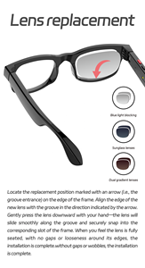 AI occhiali intelligenti con <span class=keywords><strong>Anti</strong></span>-Shake ad alta definizione, registrazione della fotocamera, riduzione del rumore della chiamata vocale, riconoscimento di tutto - Product Image 5