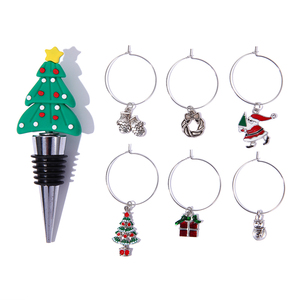 I Migliori Decorazioni Natalizie: Segnaposto in Metallo per Bottiglie <span class=keywords><strong>di</strong></span> Vino, Identificatori per Bicchieri da Festa, Anelli per Calici con <span class=keywords><strong>Babbo</strong></span> <span class=keywords><strong>Natale</strong></span> e Renne - Product Image 4