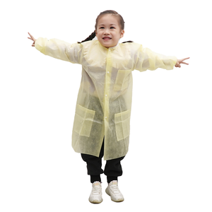 Manteaux de laboratoire jetables pour enfants, Non-tissé PP respirant pour enfants, manteau de visiteurs avec poignets et col tricotés, robes de laboratoire blanches pour enfants - Product Image 1