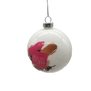 Tùy Chỉnh Giáng Sinh Xmas Cây 8Cm Quả Cầu Thủy Tinh Màu Trắng Bauble Đồ Trang Trí Với In Logo Hình Ảnh Decal Tên Cá Nhân <span class=keywords><strong>Globe</strong></span> - Product Image 3