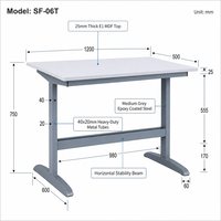 Table d'entraînement robuste en acier et bois avec cadre métallique rectangulaire et plateau en MDF mélaminé pour les appels d'offres clés en main pour projets scolaires et universitaires