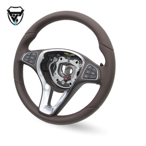 Volant modifié en cuir marron pour Mercedes Benz C GLC E S CLS <span class=keywords><strong>AMG</strong></span> Zc-213-p1 - Product Image 4