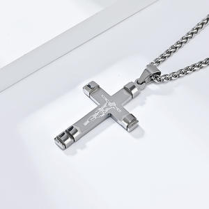 Collier pendentif en acier inoxydable <span class=keywords><strong>de</strong></span> haute qualité, <span class=keywords><strong>croix</strong></span> chrétienne, Jésus crucifié, bijoux <span class=keywords><strong>de</strong></span> mode pour hommes, vente en gros 2026 - Product Image 4